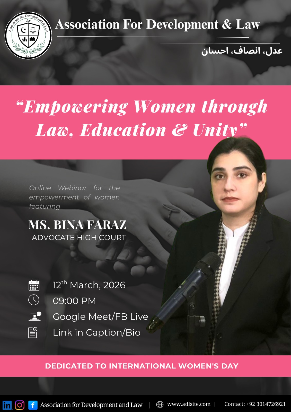 Empowering Women Through Law, Education, and Unity.